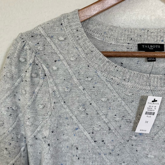 TALBOTS NWT 1X Supersoft Tweed Shift Sweater Dress • Speckled Grey Sky Heather - Picture 2 of 9